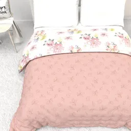 THE WHITE MOSS Soft Touch Pink Floral Reversible 2 in 1 Microfiber Double Bed Comforter image 3