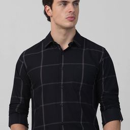 Mufti Men Spread Collar Windowpane Checked Cotton Slim Fit Casual Shirt-picture-15