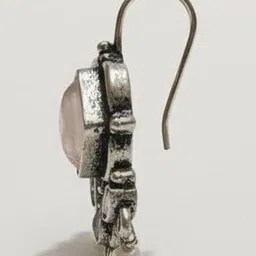 The Pari Women Silver Plated Artificial Stones Studded Geometric Shaped Drop Earrings image 5