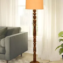 Homesake Yellow & Brown Textured Wood FloorLamp-image-75