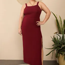 Berrylush Curve Women Shoulder Straps Maxi Dress-image-66
