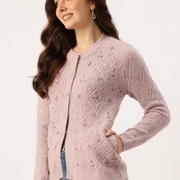 APSLEY Floral Embroidered Button-Down Cardigan with Embellished Detail image 4