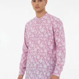 Anouk Rustic Floral Printed Band Collar Straight Kurta-image-44