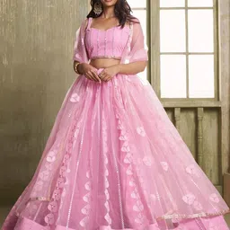 Zeel Clothing Embellished Mirror Work Ready to Wear Lehenga & Blouse With Dupatta-picture-22