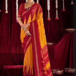 TIRA Zari Silk Blend Handloom Fashion Saree-picture-38