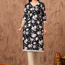 Anouk Rustic Women Floral Printed Daily Cotton Straight Kurta-picture-31