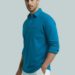 Navkanj Men Solid Short Kurta image 3