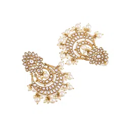 Designbox Gold-Plated Kundan Classic Chandbalis Earrings image 3