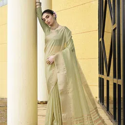 KAYOMMI Striped Zari Bhagalpuri Saree-image-32