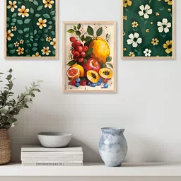 Kotart Brown & Green 3 Pieces Wooden Floral & Botanical Traditional Wall Arts-picture-26