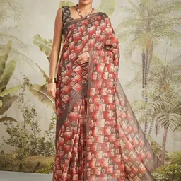 RACHNA Geometric Printed Ready to Wear Chanderi Saree-picture-16
