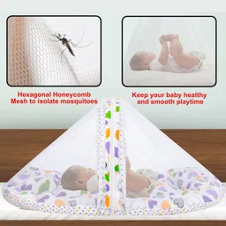 VParents Daisy Baby Bedding Set with Mosquito Net & Pillow - Purple image 3