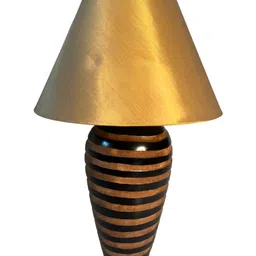 Taurrus Brown Wood Contemporary Frusturical Shaped Table Lamp image 3