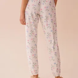 La Vie en Rose Tulip Printed Mid-Rise Lounge Pants image 3