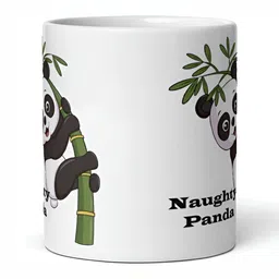 Mr UVD White & Black Cartoon Characters Printed Ceramic Mug 350 ml image 2