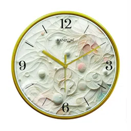 RANDOM White & Pink Printed Contemporary Round Shaped Analogue Wall Clock image 5