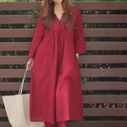 GoSriKi Women Solid Kurta with Trousers-picture-9