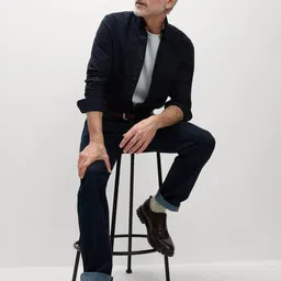 Marks & Spencer Men Solid Button-Down Collar Pure Cotton Casual Shirt image 5