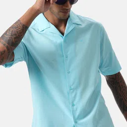 WROGN Men Custom Cuban Collar Solid Cotton Casual Shirt-picture-11