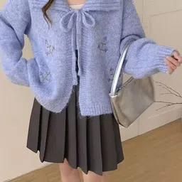 LULU & SKY Women Floral Embroidered Tie-up Cardigan-picture-37