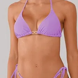 Toomley Women Halter Neck Triangle Tie-Up Swim Bikini Set image 3