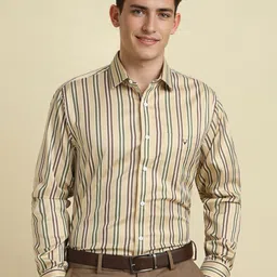 Allen Solly Men Slim Fit Spread Collar Vertical Striped Cotton Formal Shirt-picture-32