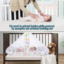 VParents Daisy Baby Bedding Set with Mosquito Net & Pillow - Purple image 4