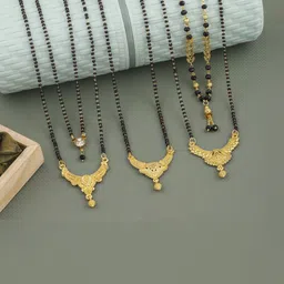 Bhanu diam Gold-Plated Brass Mangalsutra-picture-37