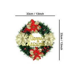 TIED RIBBONS Red & Green Artificial Christmas Big Wreath image 2