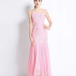 JC Collection Women Embellished Corsage Sheath Maxi Dress-image-2