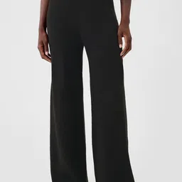 GAP Women Solid Regular Fit Mid-Rise Slip-On Wide Leg Trousers-image-94