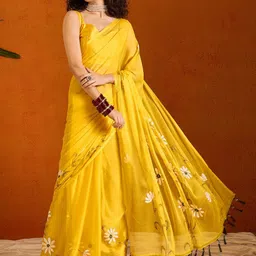 Mitera Floral Poly Chiffon Saree-image-23