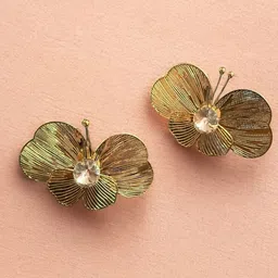 DressBerry Stainless Steel Gold-Plated Stones Studded Animal Shaped Anti Tarnish Studs-picture-39