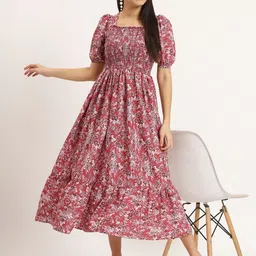 Raiyani Enterprise Women Floral Printed Applique Fit & Flare Maxi Dress-image-22