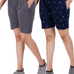 GUIDE Women Pack Of 2 Printed Mid-Rise Cotton Shorts-picture-34