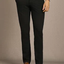 Louis Philippe Men Slim Fit Mid Rise Front Flats Formal Trousers-picture-12