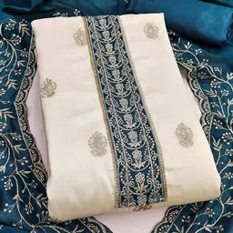 Peachmode Embroidered Unstitched Dress Material-image-89