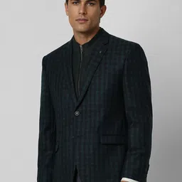 Van Heusen Men Checked Long Sleeves Slim-Fit Single Breasted Blazes image 2