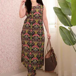 Vetrokart Girls Floral Printed Regular Kurta with Trousers-picture-15