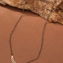 ABDESIGNS Rose Gold-Plated American Diamond Studded and Beaded Mangalsutra-picture-23