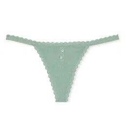 Victoria's Secret Women Low Rise Cotton Pointelle Lace-Trim V-String Bikini Briefs-picture-11