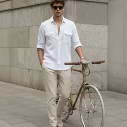 VEYTRO Textured Spread Collar Jacquard Fabric Casual Shirt image 2