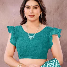 nisha creation Leheriya Poly Chiffon Saree image 3