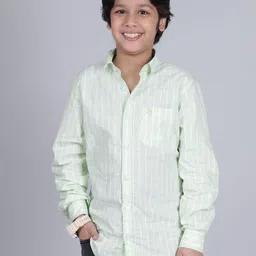 Cantabil Boys Comfort Striped Spread Collar Casual Cotton Shirt-image-97