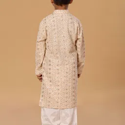 The Mini Trunk Boys Ethnic Motifs Embroidered Regular Lucknowni Kurta with Trousers image 5