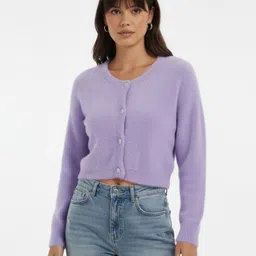 glitchez Round Neck Fleece Oversized Cardigan-picture-25