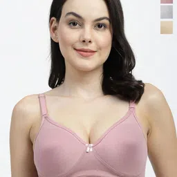 SHYAM SONS FLAIR femina Women Pack Of 3 Full Coverage Non Padded T-Shirt Bra-picture-26