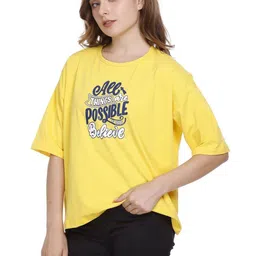 AMAHA FASHIONS Women Typography Printed T-shirt-image-2