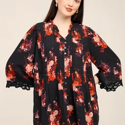 7OUNCE Floral Printed V-Neck Longline Top-picture-14