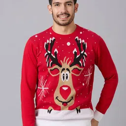 Style Quotient Men Graphic Patterned Round Neck Long Sleeves Pullover Sweater-image-95